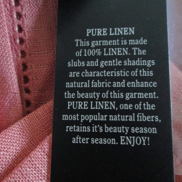 Light Weight 100% Linen Coral Long Tunic Shirt Top - Picture 4 of 5